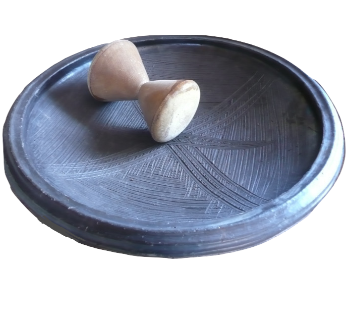 Asanka – Earthernware Grinding Bowl and Wooden Pestle