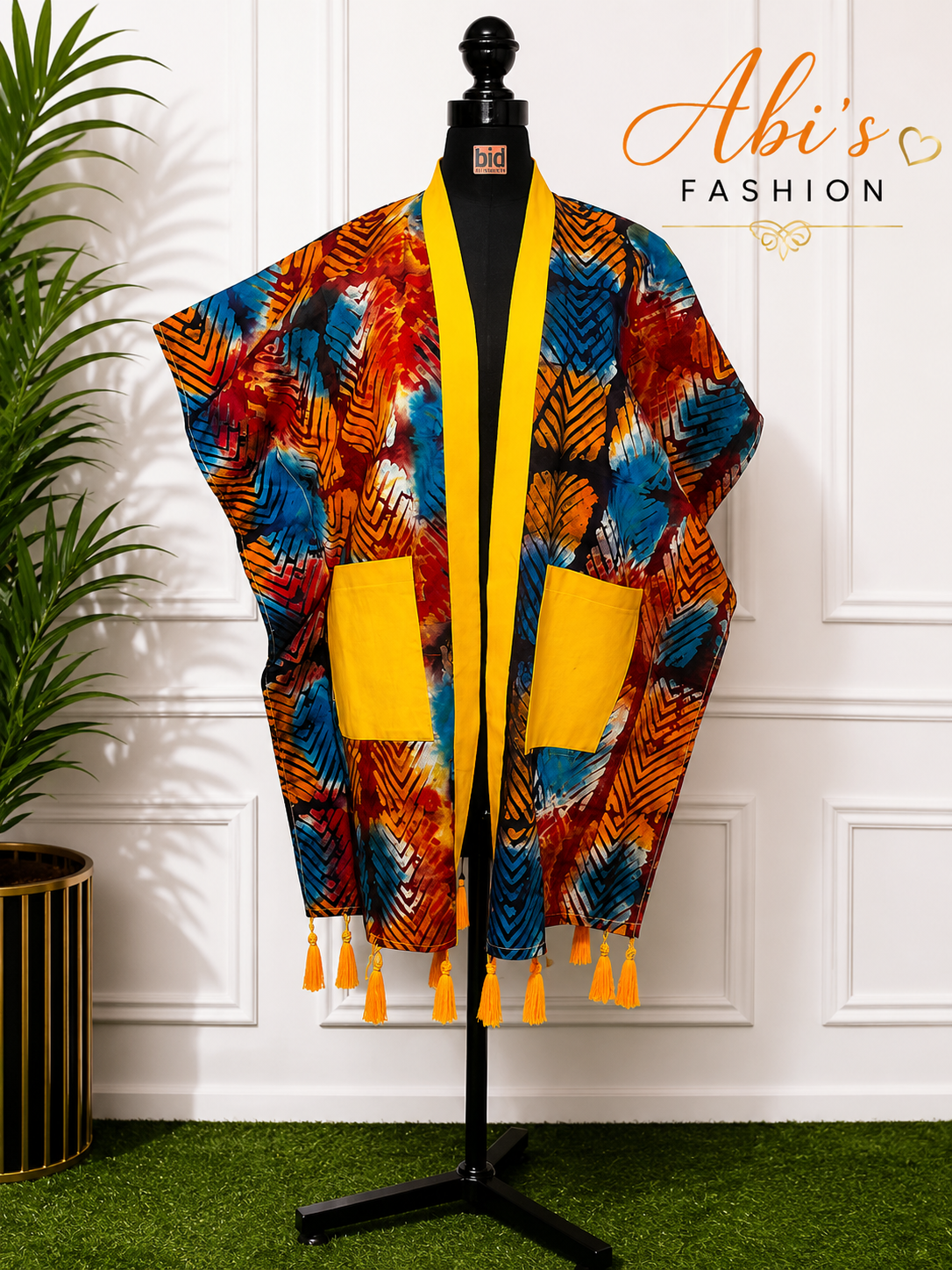 Vibrant African Print Kaftan Dress