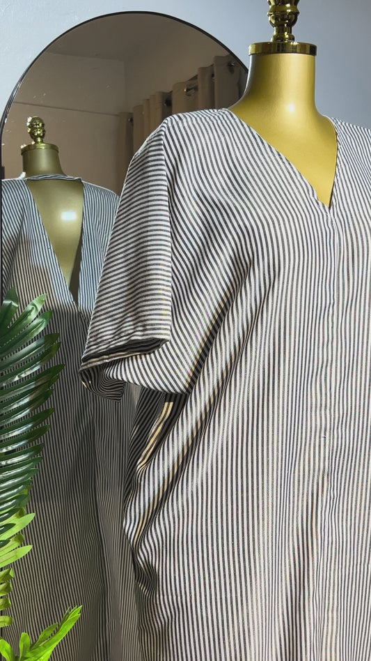 Black and White Striped Bubu Dress